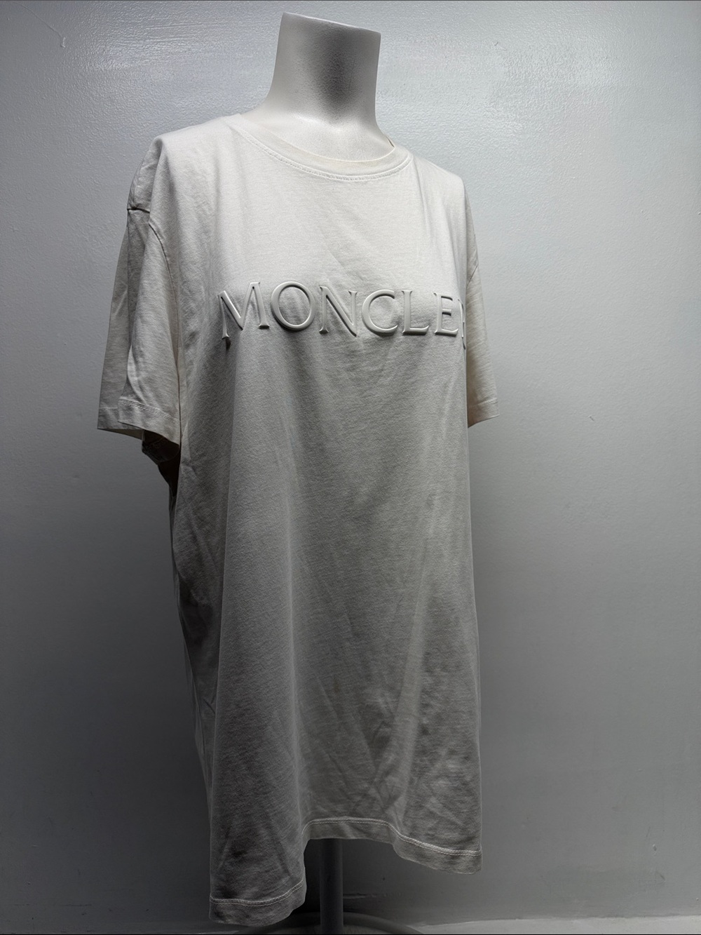 Moncler Maglia Tee Shirt Crewneck Short Sleeve Cotton Cartoon White Mens XXL
